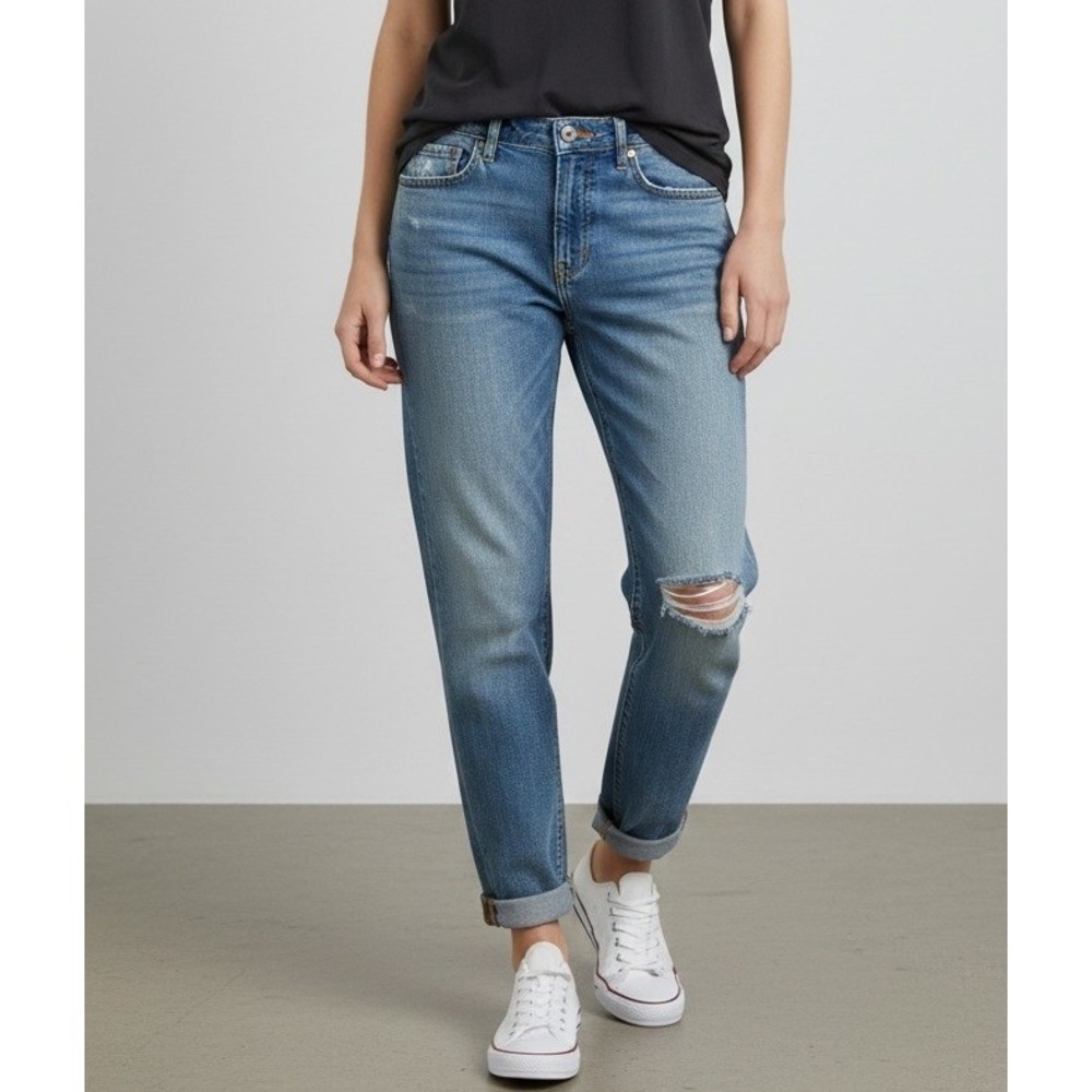 Gap 1969 Sexy Boyfriend Jeans 4 27 Citrine Wash Distressed Ripped Knee 2012
